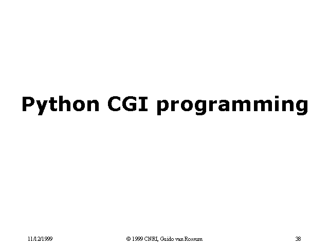 Python CGI Programming