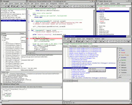 Screen Shot of Wing IDE 1.1.7 Debugging Itself